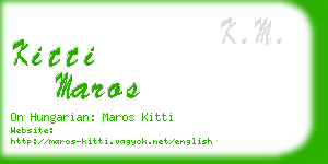 kitti maros business card